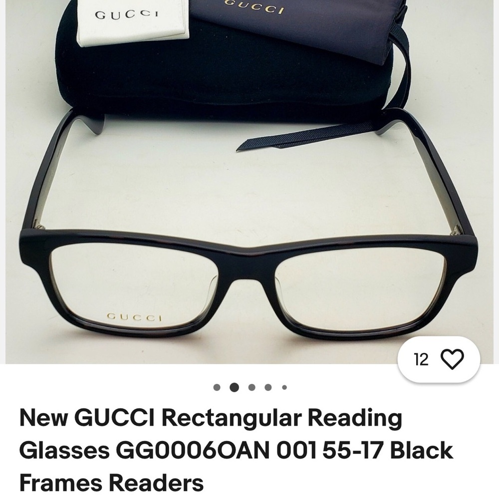 Gucci Rectangular Eyeglasses Frames Black Gg0006o… - image 3